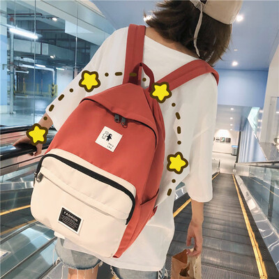 

Ins style schoolbag female Korean version of high school students take a large capacity simple Mori junior high school students do