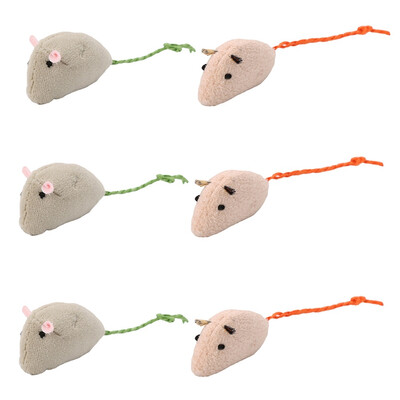 

6pcslot Mix Pet Scratching Mice Cats Toys Fun Plush Mouse Cat Toy For Kitten Color Random