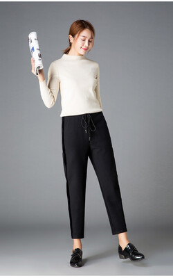 

New winter 2018 woollen trousers with high waist&slacks for womens feet are thickened to show thin radish trousers