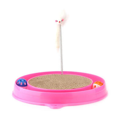 

Cat Corrugated Paper Bell Mouse Disc Pet Spring Feathers Scratch Board Toy