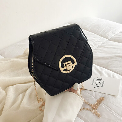

Casual temperament wild hexagonal shoulder Messenger bag female 2019 new Korean fashion simple rhombic chain bag