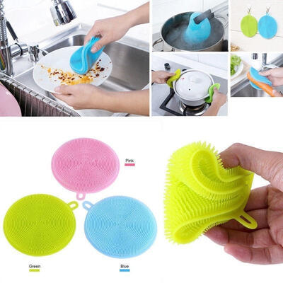 

New Silicone Dish Washing Sponge Scrubber Cleaning Antibacterial Kitchen Tools
