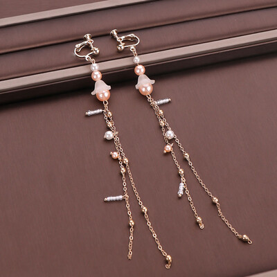

Bride Jewelry Pearl Flower Hair Clip Set Hairpin Earrings Bridal Wedding Headdress