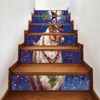 

〖Follure〗6Pcs Christmas Staircase Stair Riser Floor Sticker DIY Wall Decal Stairs Decal
