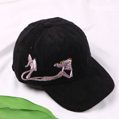 

South Korea ulzzang soft sister wind pink panther corduroy female baseball cap Cap fallwinter visor hip hop cap