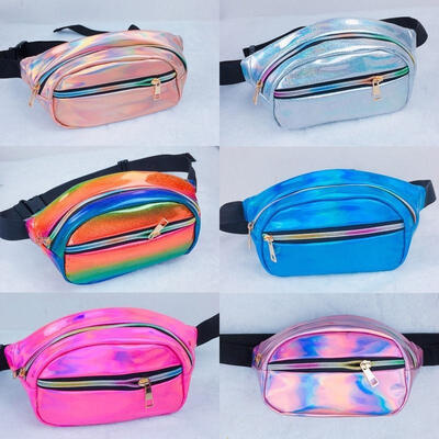 

Women Men Fanny Pack Clear Glitter Waist Belt Bum Bag Pouch Hip Purse Travel Bag