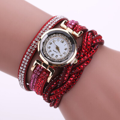 

Simple watch with diamond woven strap with diamond dial