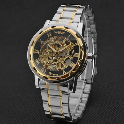 

Gobestart T-WINNER Hollow Luxury Design Business Fashion Mens Steel Belt Mechanical Watch