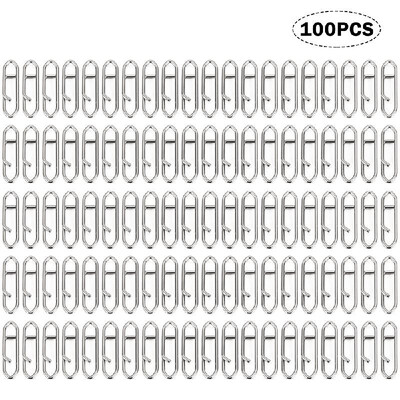 

100pcs Fishing Power Clips Stainless Steel Fishing Fast Snap Fishing Lock Snaps Fishing Tackle
