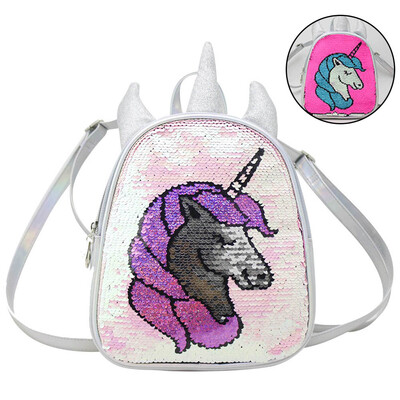 

New Cute Travel Bags School Bag Rainbow Girls Backbag Unicorn Backpack30X21X8Cm