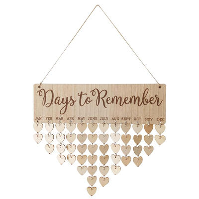 

DIY Wood Love Heart Plates Wall Hanging Calendar Special Date Sign Reminder
