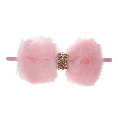 

Kids Baby Infant Furry Bowknot Headband Turban Stretchable Hairband