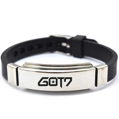 

Kpop BTS Bangtan Boys EXO Blackpink GOT7 Seventeen Stainless Steel Silicone Wristband Bracelet Hot Gift for ARMY