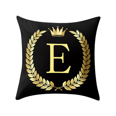 

〖Follure〗Pillow Cover Black&Gold Letter Pillowcase Sofa Cushion Cover Home Decor