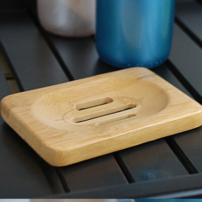 

JPGIF Natural Bamboo Wood Bathroom Shower Soap Tray Dish Storage Holder Plate New