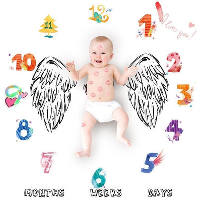 

Newborn Baby Kid Unicorn Wing Milestone Blanket for Photography Photo Prop Shoot
