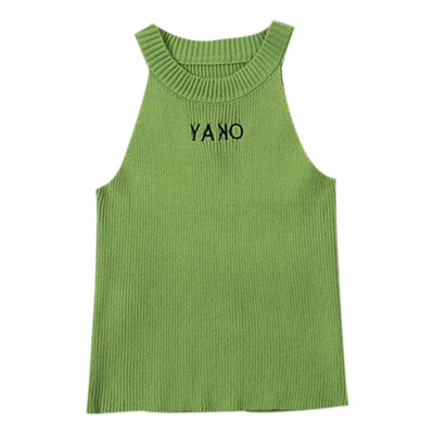 

Women Summer Fashion Concise Sexy Slim Fit Sleeveless Short Knitwear Tank Top