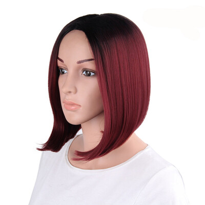 

Gobestart Women Fashion Lady Gradient Short Straight Hair Cosplay Party Wig