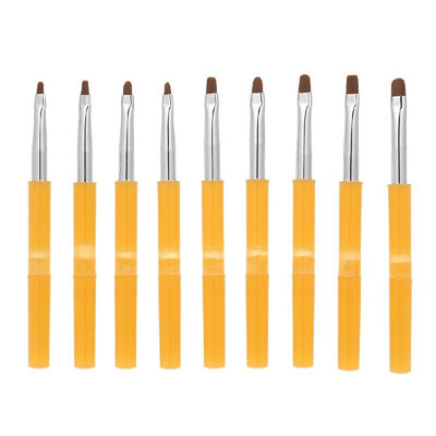 

9pcs Professional UV Gel Acrylic Nail Brushes Kit for False Nail Tips Builder Nail Art Design Painting Pen Set Nail Manicure Tool