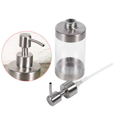 

350ml Stainless Steel Pump Lotion Bottle Soap Liquid Dispenser Portable Silver