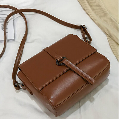 

Tailored Womens Fashion Simple Small Square Bag Shoulder Bag Solid Color Messenger Bag