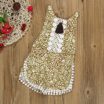 

Summer Sleeveless Romper Girl Boy Kid Baby Jumpsuit Floral Clothes Outfits