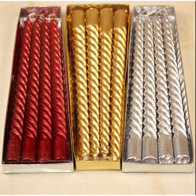 

4X Taper Twisted Smokeless Dinner Dining Table Wedding Candles Wax 987959&quot