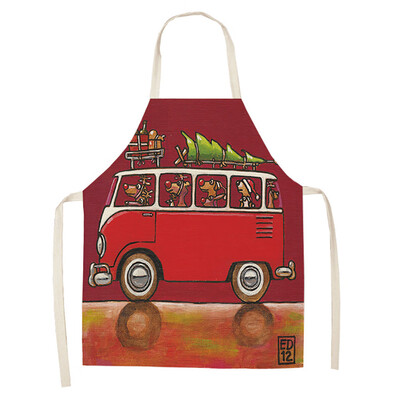 

Toponeto Christmas Decoration Cotton&Linen Apron Kitchen Aprons Dinner Party A