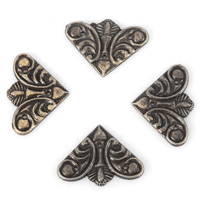 

Greensen 12pcs Antique Style Butterfly Shape Jewelry Scrapbook Album Protector Wood Box Corner Decor