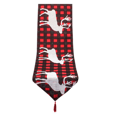 

Christmas Dining Table Polyester Cotton Flag Xmas Party Venue Banquet Home Decor