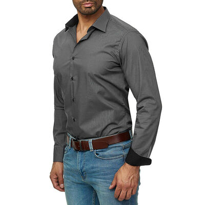 

Mens Formal Dress Shirts Long Sleeve Slim Fit Tops Luxury Work Blouse T-shirt