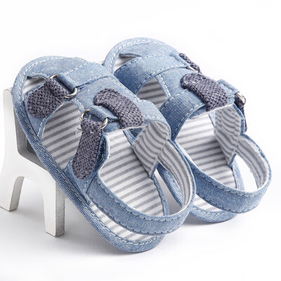 

Summer Baby Girls Fashion Denim Blue Color Cute Breathable Hollow Out Soft Anti-skid Toddler Kids Sandal