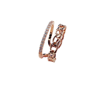 

925 Silver Ring Double Cross Imitate Diamond Ring Zircon Female Fashion Opening Ring