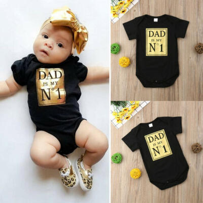

Newborn Toddler Baby Boy Girl DAD Romper Jumpsuit Bodysuit Outfit Cotton Clothes
