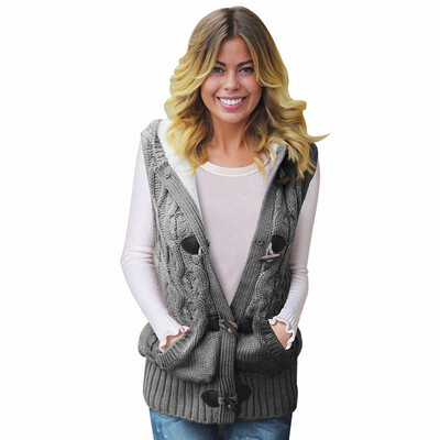 

Cardigan Sweater womens Spring Ribbed Knit Loose Vest