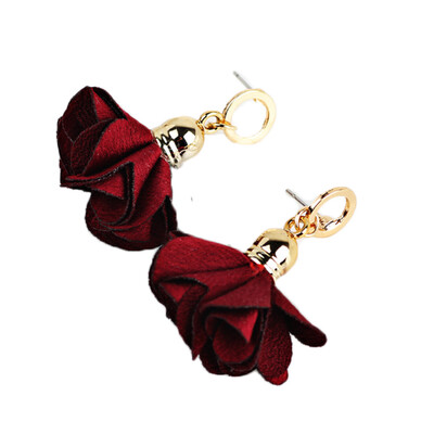 

New Jewelry Women Fashion Personalized Elegant Cloth Flower Ear Stud Earrings Party Dress Jewelry Gift Dangle Earrings