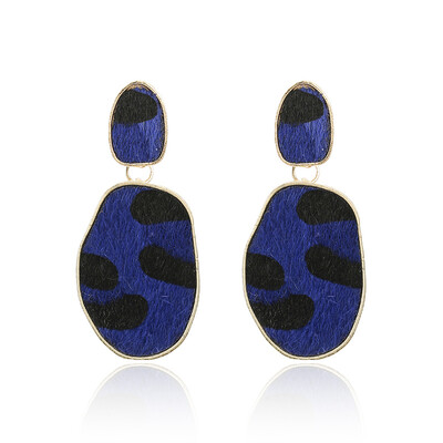 

Geometric Round Square Drop Earrings Women Leopard Print Long Dangle Earrings Bohemia Fashion jewelry