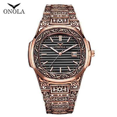 

ONOLA ON3808 Men Quartz Watch Stainless Steel Band Fashion Multifunction Wristwatch 3ATM Calendar Date Display Watches