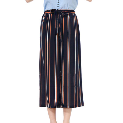 

Womens Casual Cropped Pants Wide Leg Baggy Bottoms Loose Mid Waist Trousers
