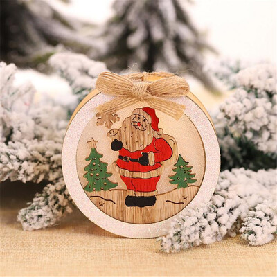

〖Follure〗LED Light Wooden Cute Christmas Tree Hanging Ornaments Holiday Decoration
