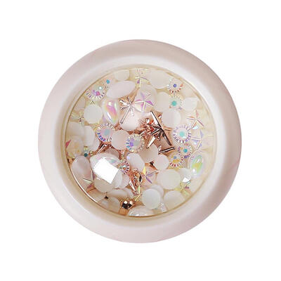 

Colorful Magic Drill Diamond AB White Flat Bottom Nail Rivet Nail Ornaments
