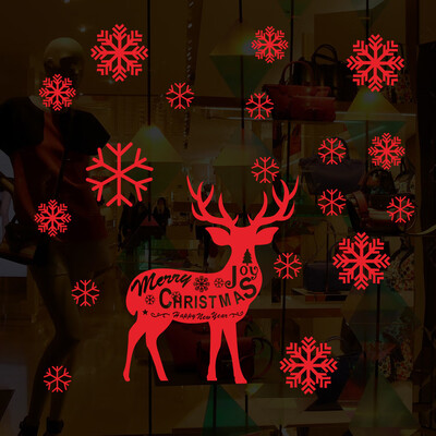 

Toponeto Merry Christmas Cute Elk Removable Wall Sticker Home Decoration
