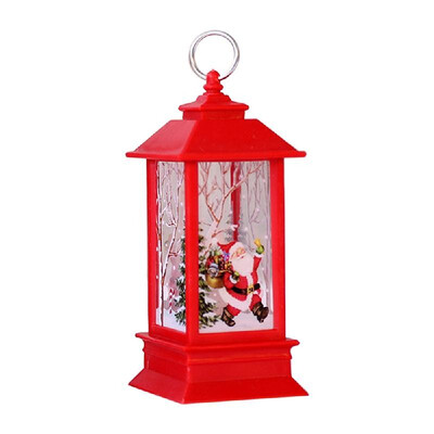 

Christmas Flame Light Led Light ElkSnowSanta Claus Pattern Home Decoration Hanging Lamp