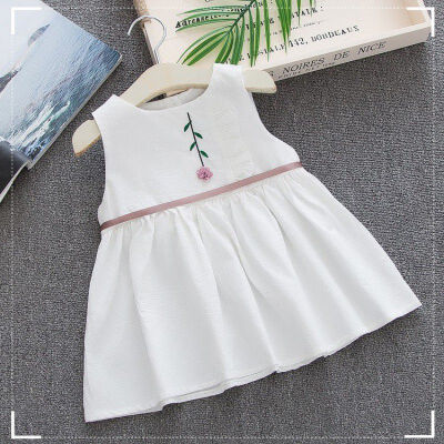 

Fashion Cute Sweet Princess Dresses Casual Girls Clothes 100 Cotton Princess Flowers embroidery Summer Girl Child Dress