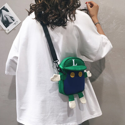 

Cartoon small bag female new 2019 Korean version of the wild cute girl canvas shoulder Messenger bag Harajuku student bag