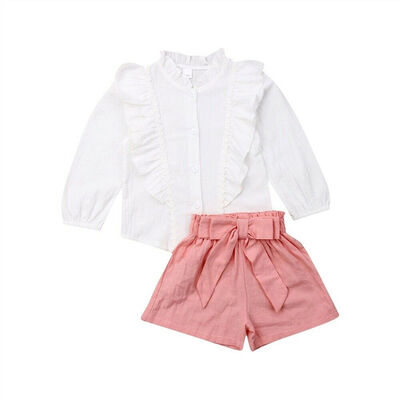 

Fashion Baby Girl Toddler Kids Shirt Pants Shorts Child Clothes Outfit 2Pcs