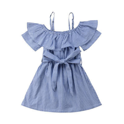 

Summer Kids Baby Girl Casual Off-shoulder Dress Princess Tutu Dress Summer Clothing