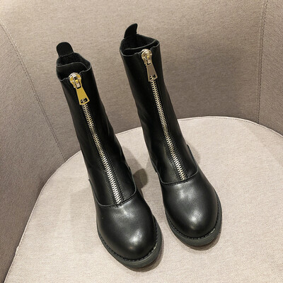 

Martin boots female English wind autumn student front zipper boots Korean ins Joker boots