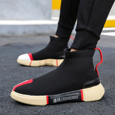 

Summer high shoes mens sports&leisure socks tide shoes breathable Martin boots shoes Korean version of the trend Gaobang mens shoes