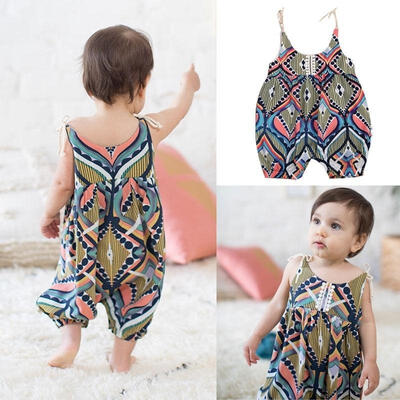

Floral Newborn Infant Baby Girl Summer Sleeveless Bohemia Suspender Romper Jumpsuit Outfits Clothes